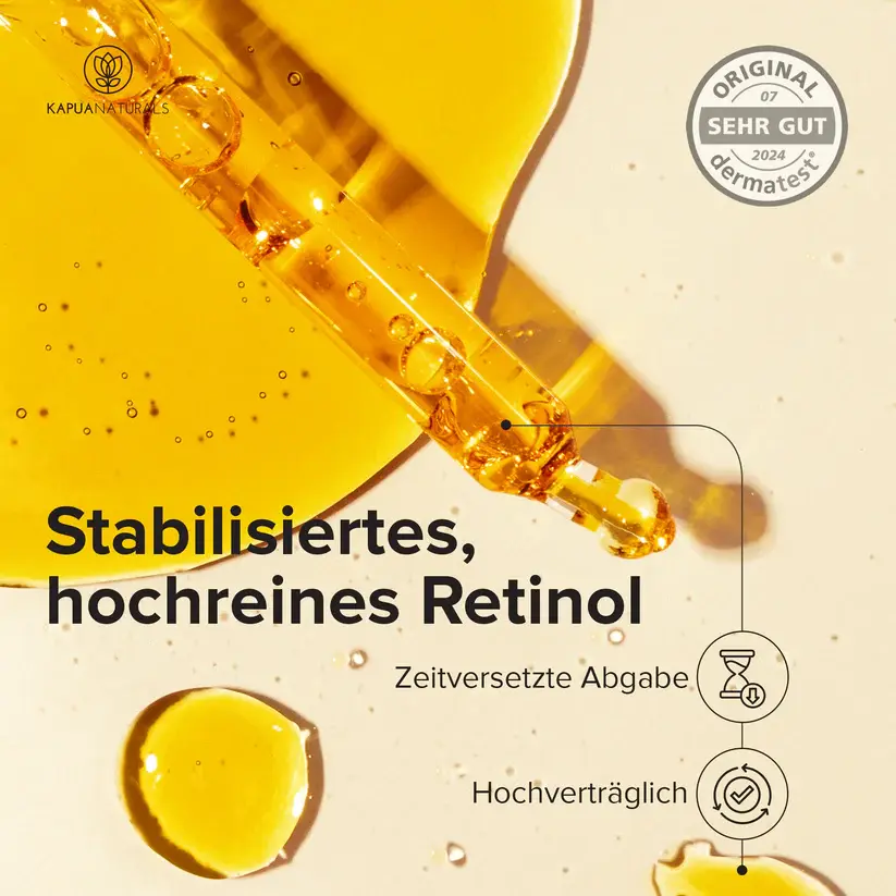 RETINOL DERMATEST. IMÁGEN PUBLICITARIA. CÁPSULA RETINOL. DE KAPUA NATURALS.