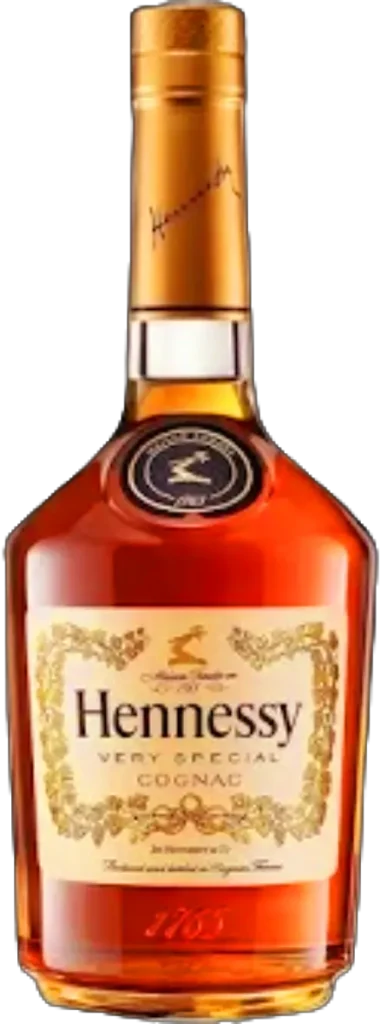 Botella Hennessy Very Special, diseño clásico y atemporal.