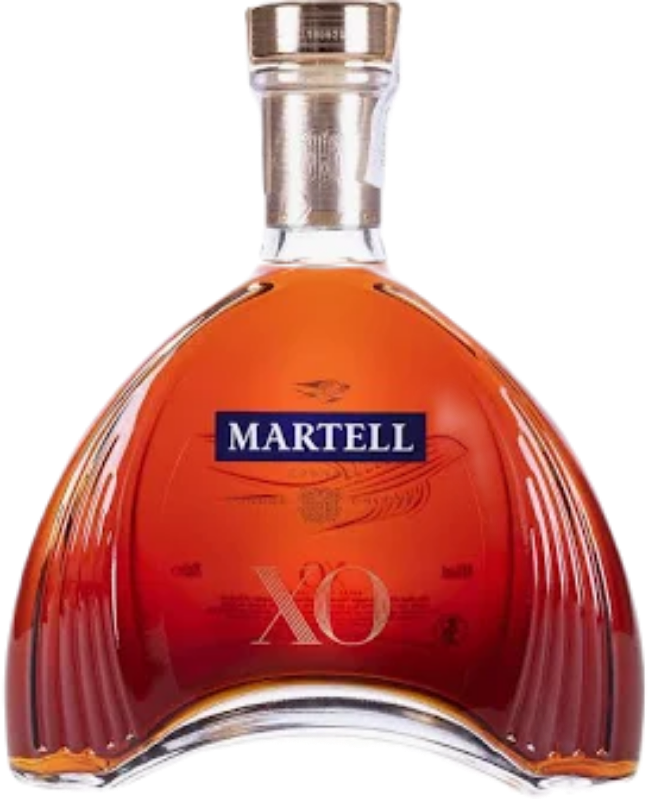 BOTELLA DE DISEÑO DE MARTELL XO. EXTRA OLD. BOTELLA DE COÑAC FRANCÉS.